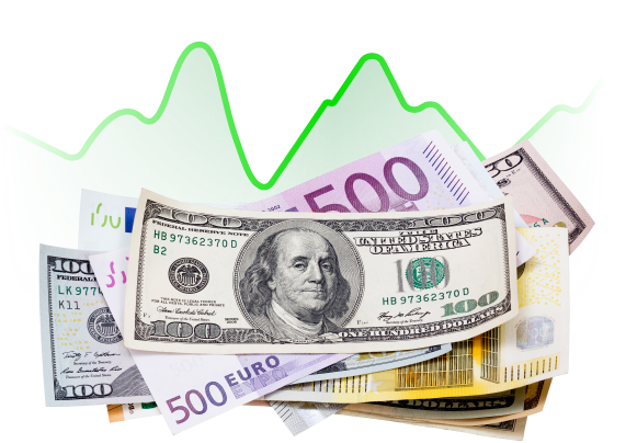 Banconote in dollari ed euro