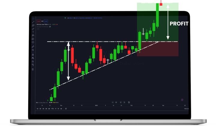 Laptop con un grafico di Signals